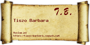 Tiszo Barbara névjegykártya